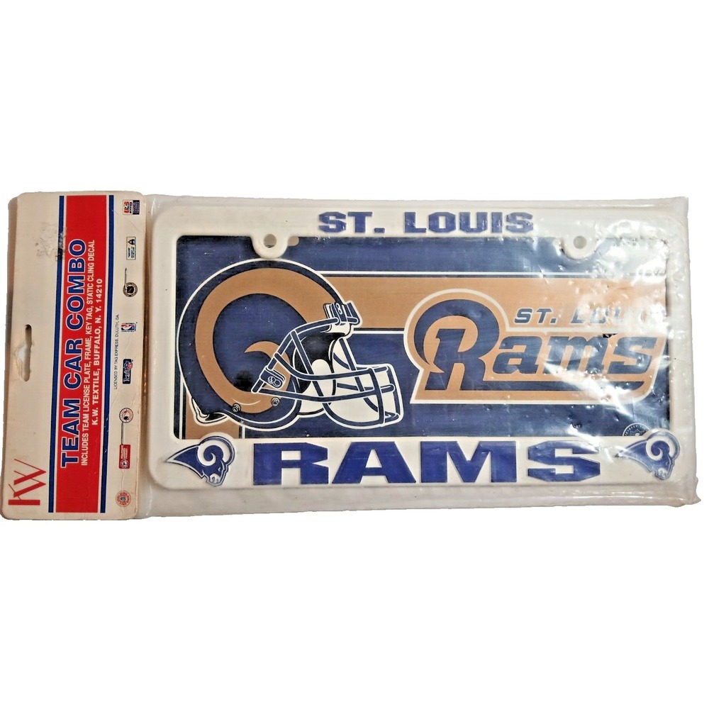 Foot Ball Sports Car Combo St. Louis Ram License Plate, Frame, Key Tag & Decal